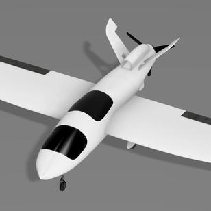 【飞行模型】V型尾翼无人机造型3D图纸 STEP格式