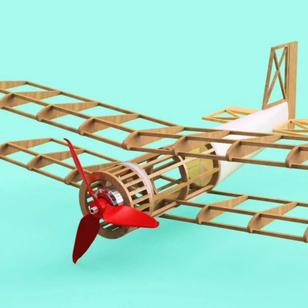 【飞行模型】balsa airplane航模飞机框架3D图纸 STEP格式