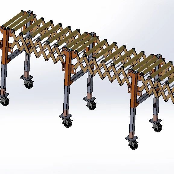 【工程机械】ACCORDION CONVEYOR折叠式输送机3D数模图纸 STEP格式