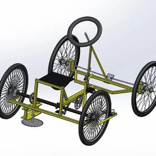 【农业机械】脚踏式四轮车割草机3D数模图纸 Solidworks设计