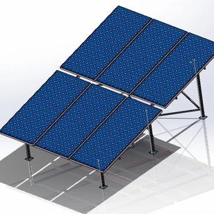 【工程机械】屋顶太阳能板结构3D图纸 Solidworks设计