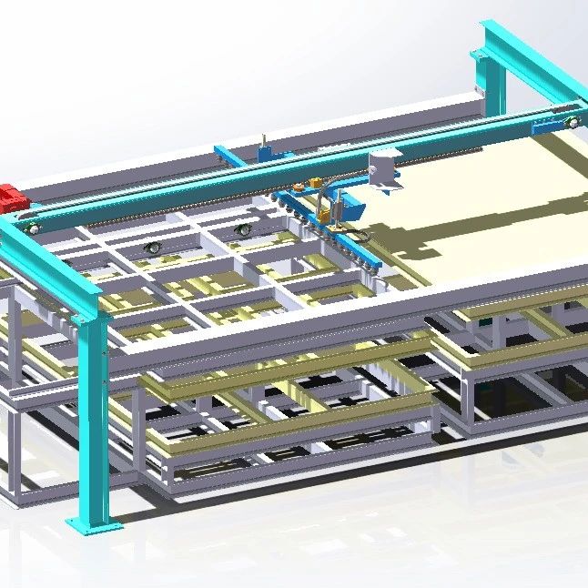 【工程机械】板材搬运取放龙门吊3D数模图纸 STEP格式