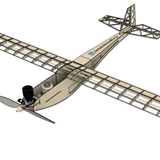 【飞行模型】带1cc发动机的RC航模飞机结构3D图纸 f3d step格式 附工程图