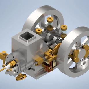 【发动机电机】Kerzel Engine水平蒸汽机结构3D图纸 INVENTOR设计 附平面工程图