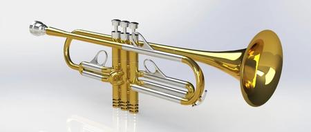 【生活艺术】trumpet小号3D数模图纸 Solidworks设计