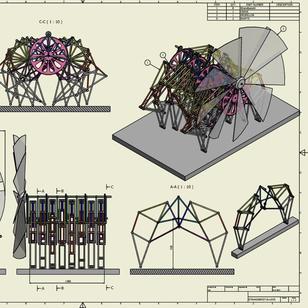 【精巧机构】Strandbeest (Theo Jansen) 风力仿生兽简易结构3D图纸