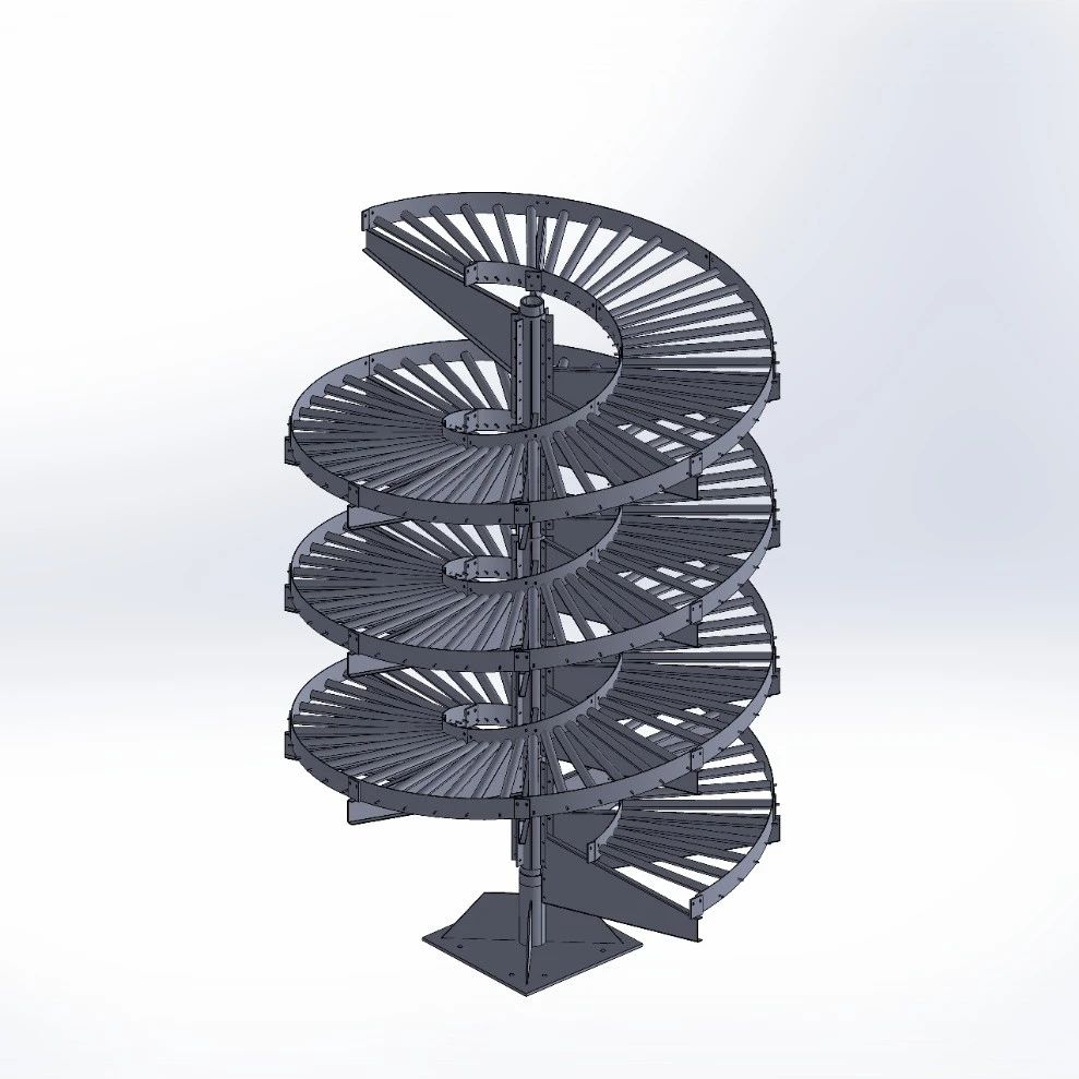 【工程机械】Gravity Spiral Conveyor重力螺旋输送机结构3D图纸 STEP格式