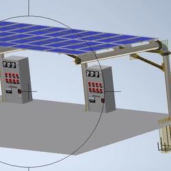【工程机械】太阳能板停车场3D数模图纸 INVENTOR设计 附STEP
