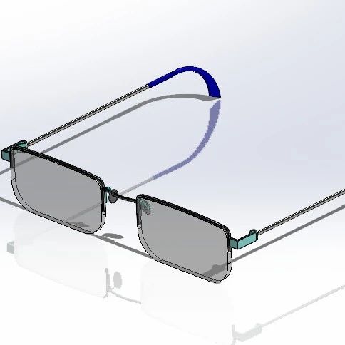 【生活艺术】glasses半框玻璃眼镜3D数模图纸 Solidworks设计