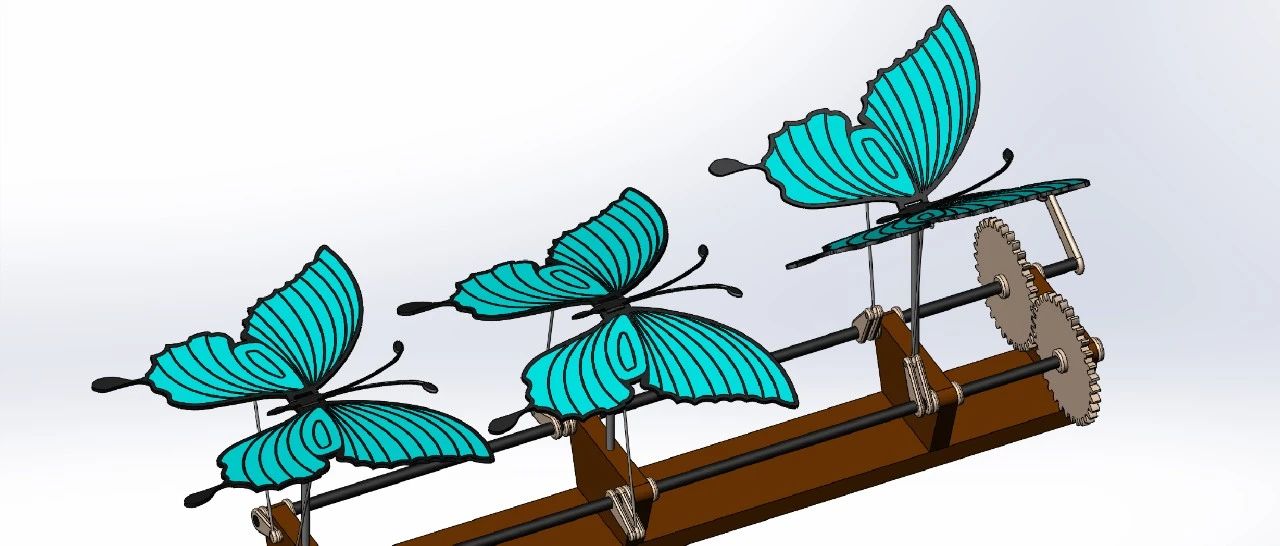 【精巧机构】Butterflies Toy蝴蝶玩具模型3D图纸 Solidworks设计