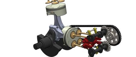 【发动机电机】V型双缸摩托车发动机内部结构3D图纸 Solidworks设计
