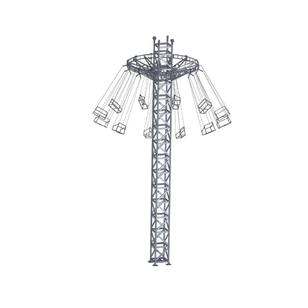 【生活艺术】游乐场高空旋转塔3D数模图纸 STP igs格式