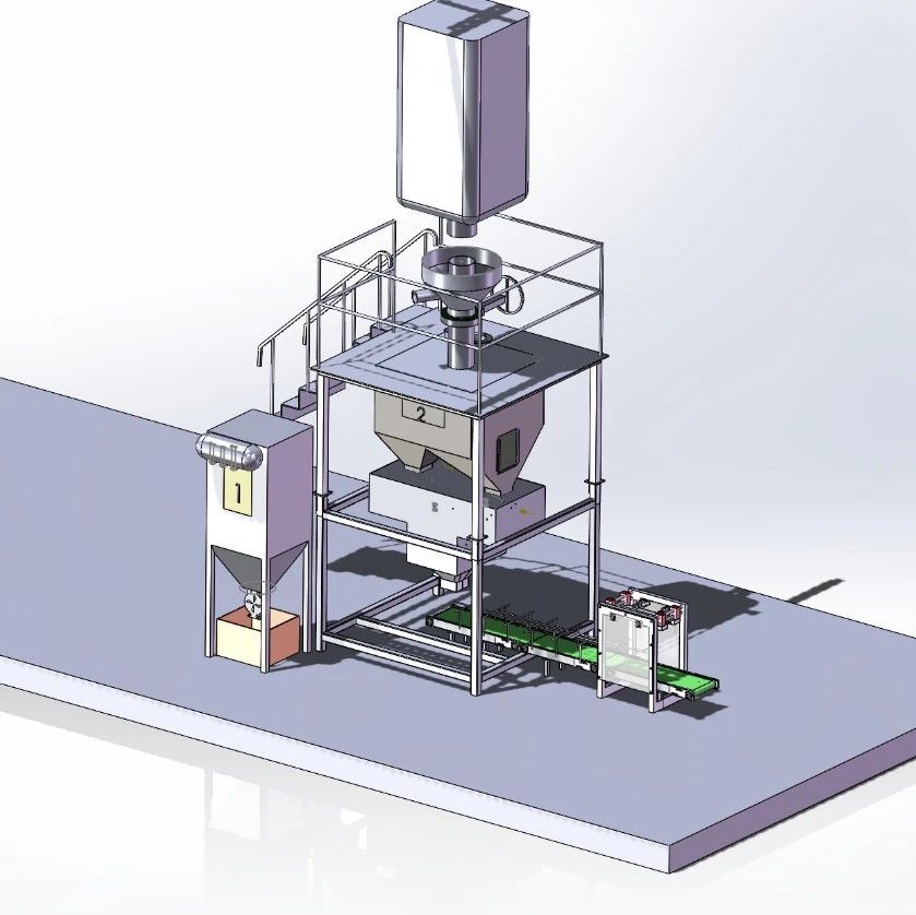 【工程机械】粉体灌装容器设备3D图纸 x_t格式