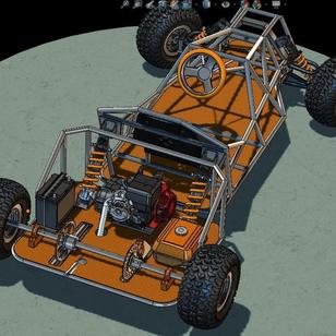 【卡丁赛车】GoKart 2024卡丁车结构3D图纸 Solidworks设计