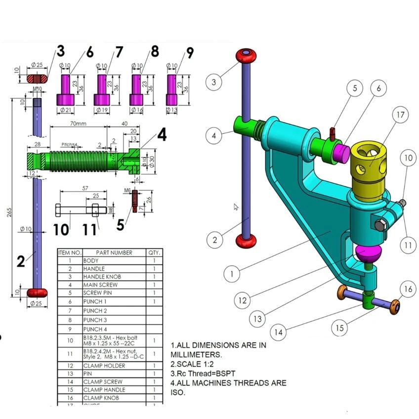 【工程机械】箱体冲孔机3D数模图纸 Solidworks设计