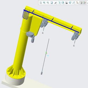 【工程机械】EQ_70立柱式悬臂吊3D数模图纸 CREO设计