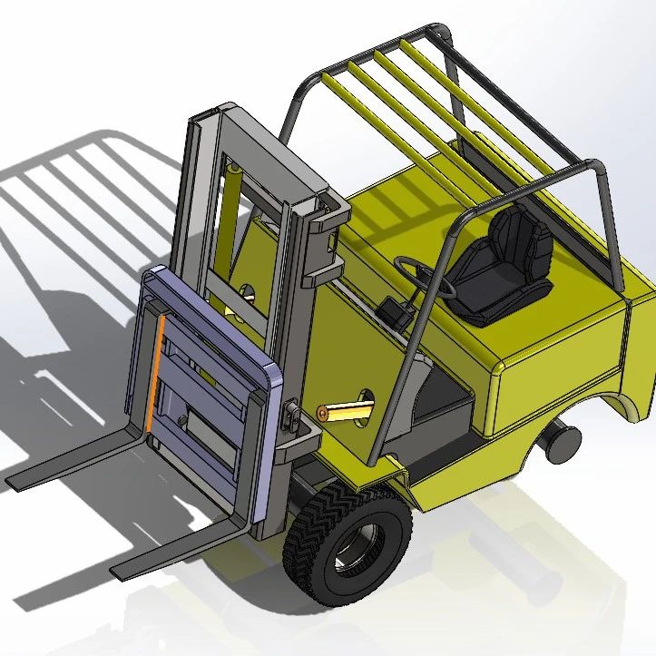 【工程机械】forklift液压升降叉车简易模型3D图纸 Solidworks设计