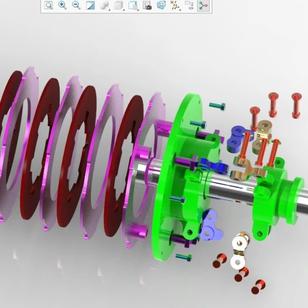 【工程机械】Multi Plate Clutch多片式离合器3D数模图纸 CREO设计