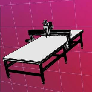 【工程机械】木材铝CNC数控雕刻机3D数模图纸 STEP格式