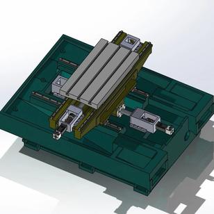 【工程机械】CNC数控加工台导向结构3D数模图纸 Solidworks设计