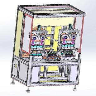 【非标数模】柔性电路板自动压合机3D数模图纸 Solidworks18设计