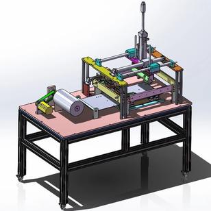 【非标数模】电子产品贴膜机3D数模图纸 Solidworks18设计 附IGS