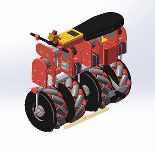 【其他车型】ScrewBike麦克纳姆轮摩托车3D数模图纸 STP格式 附控制源代码