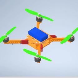 【飞行模型】quadcopter-drone四旋翼无人机简易结构3D图纸 INVENTOR设计