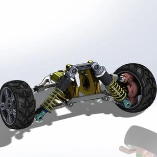 【工程机械】悬架系统（含轮胎 轮胎空气 弹簧 减震器 连杆）3D图纸 Solidworks设计