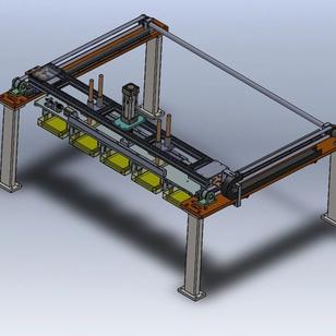 【工程机械】搬运机械手（龙门式）3D数模图纸 Solidworks设计