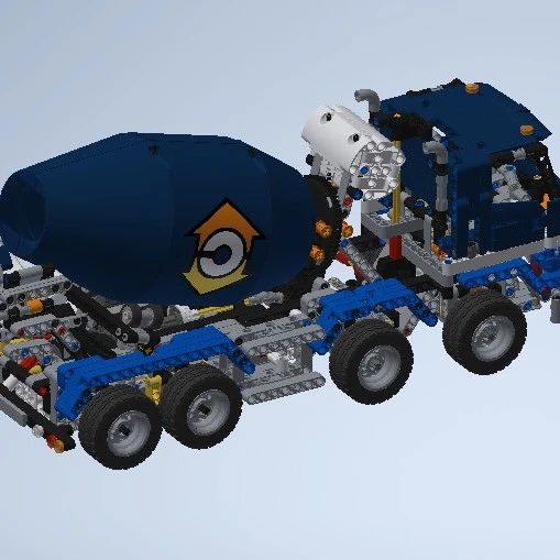 【工程机械】42112混凝土搅拌运输车立体拼装模型3D图纸 INVENTOR设计