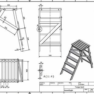 【工程机械】tangga人字梯结构3D图纸 igs格式