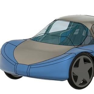 【汽车轿车】Prototype Electric Car小型电动汽车造型3D数模图纸 STEP格式