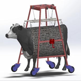 【农业机械】Cow Lifting Loader奶牛提举机3D数模图纸 STEP格式
