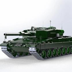 【武器模型】Leopard 2 A0豹2坦克模型3D图纸 STEP格式