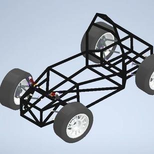 【卡丁赛车】KMLI Chassis AGNI钢管车底盘简易结构3D图纸 STEP格式