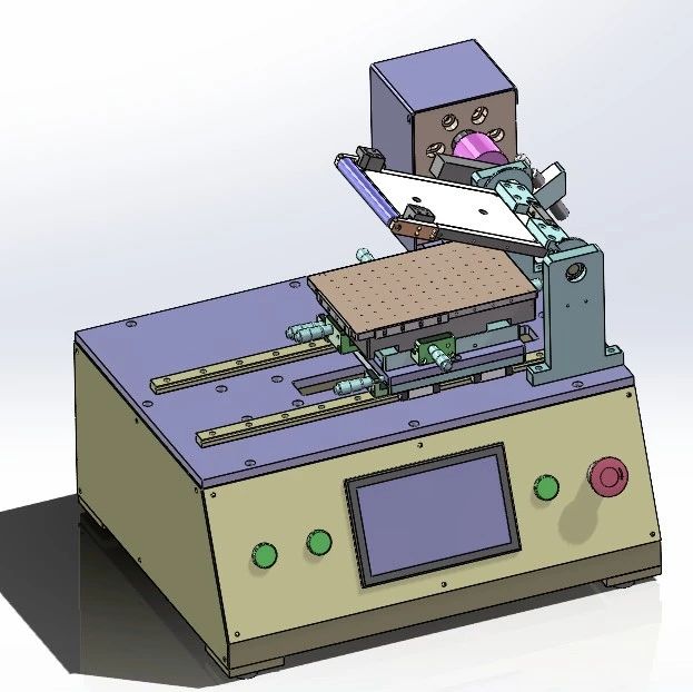 【非标数模】7寸液晶屏覆膜机3D数模图纸 Soldiworks16设计