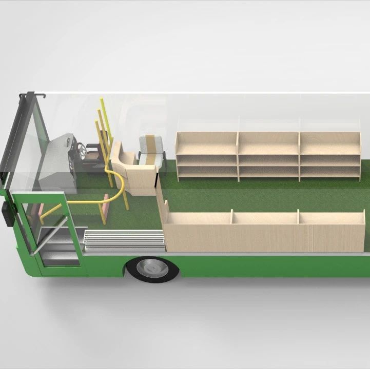 【其他车型】Mobile Library图书馆公共汽车3D数模图纸 Solidworks设计