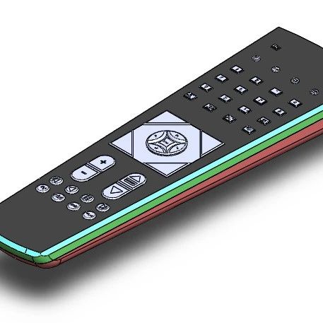 【生活艺术】tv-remote-17电视遥控器模型3D图纸 Solidworks设计