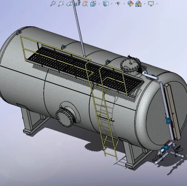 【工程机械】35000L石油储罐3D数模图纸 Solidworks18设计