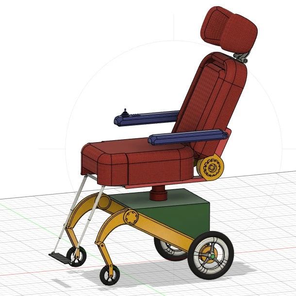 【工程机械】wheel chair轮椅造型设计3D图纸 FUSION360设计
