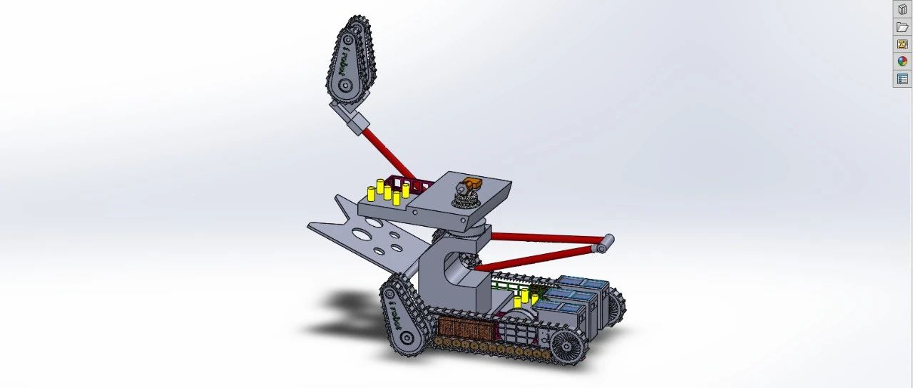 【机器人】多履带举升机器人3D数模图纸 Solidworks18设计