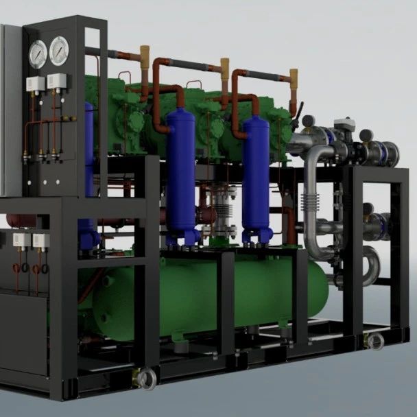 【工程机械】1XM压缩机制冷机组3D数模图纸 INVENTOR设计 附STP