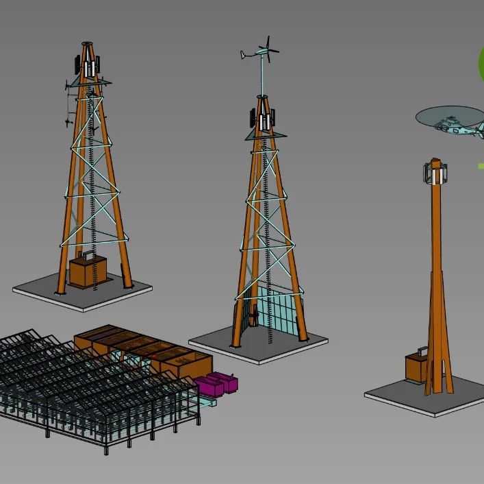 【工程机械】ECO 6G开放式电信塔3D数模图纸 FREECAD设计 附STEP