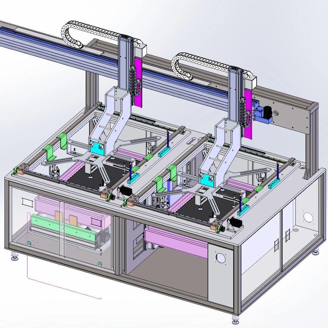 【非标数模】47寸panel 上料分盒设备3D数模图纸 Solidworks18设计 附STEP