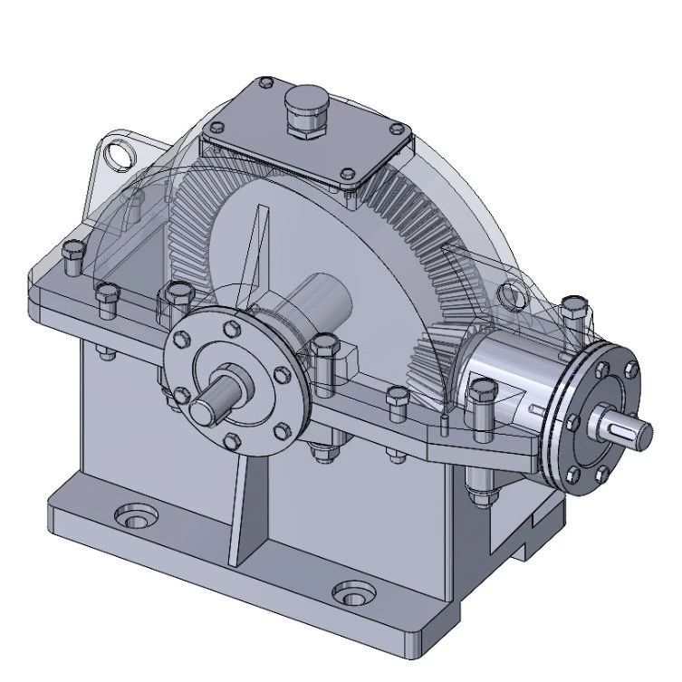 【差减变速器】belvel-gear-box一级锥齿轮箱3D图纸 STEP格式 附工程图