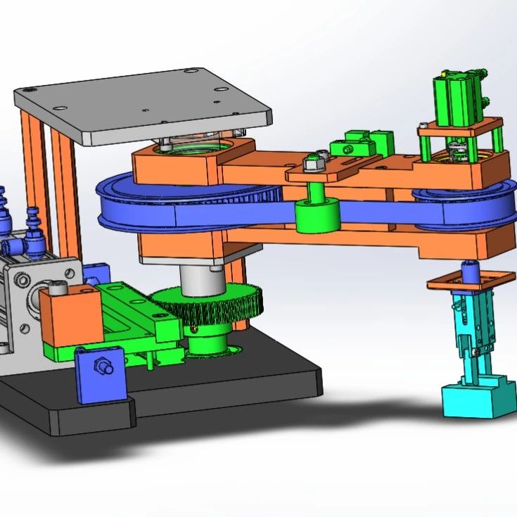 【非标数模】零件180度翻转，机构90度旋转3D图纸 Solidworks设计