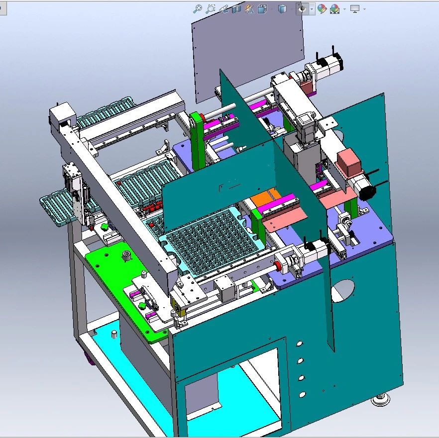 【非标数模】三轴高速插件机3D数模图纸 Solidworks设计