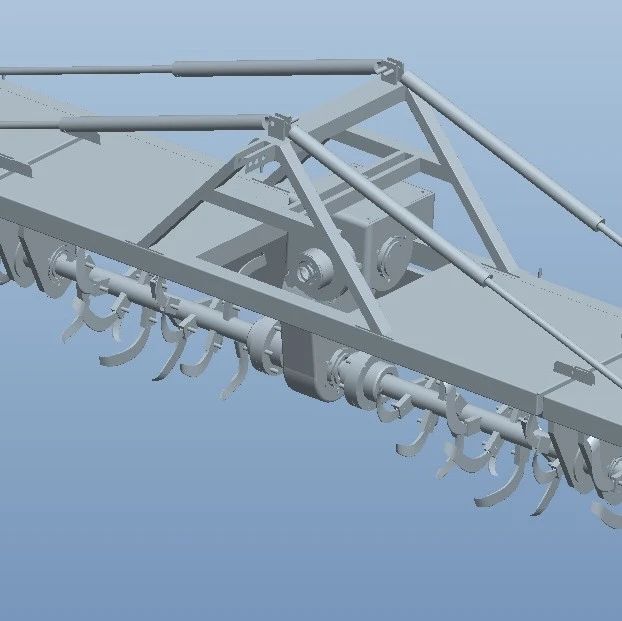 【农业机械】Rotary tiller农业旋耕机3D数模图纸 STP格式