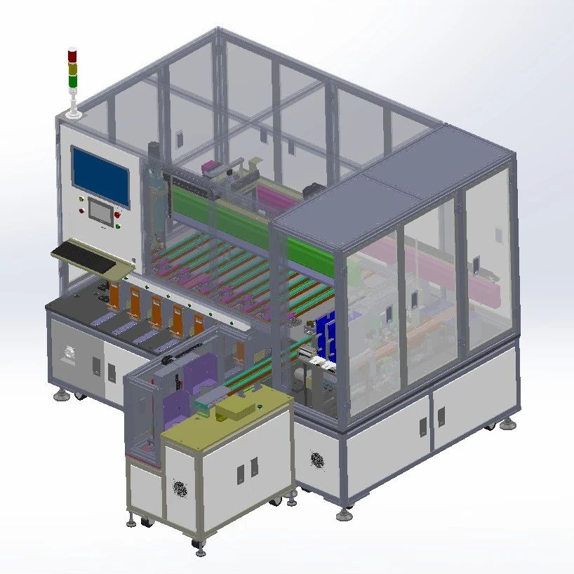 【非标数模】全自动18650电池分选机3D数模图纸 Solidworks设计